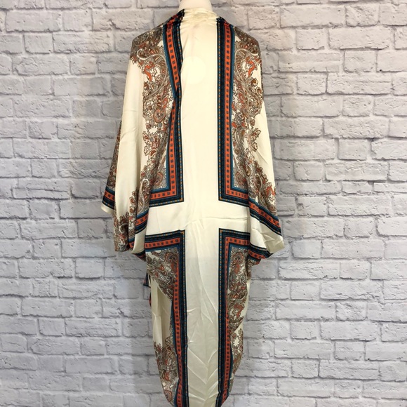 Umgee | Scarf Print Dolman Long Sleeve Kimono - Picture 4 of 8